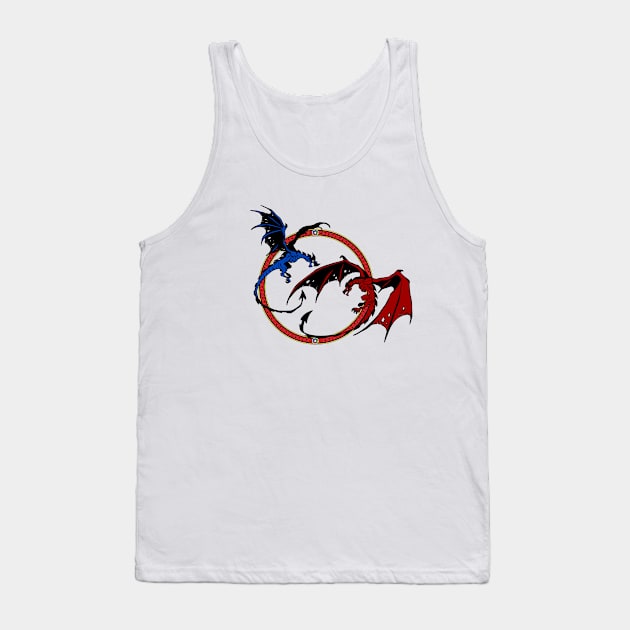 Red and Blue Dragons Tank Top by ArtStellar